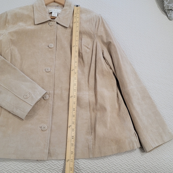 Parisian Signature Suede Coat Leather Jacket Light Tan Size 2X - Picture 8 of 16
